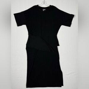 SWEATY BETTY Knot Front Midi Dress size 12 black